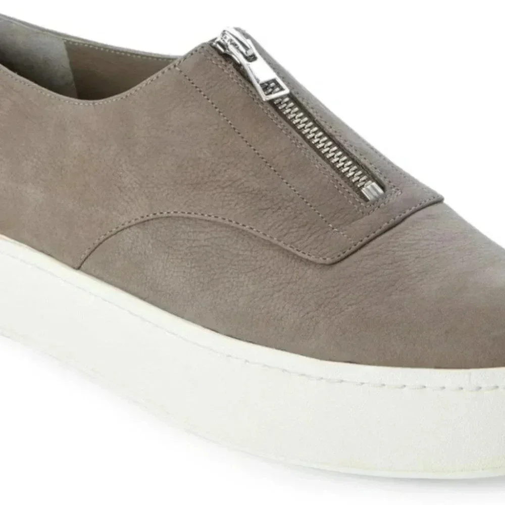 Vince Grey Warner Zip Platform Sneaker